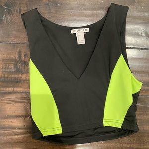 Forever 21 color block workout crop top